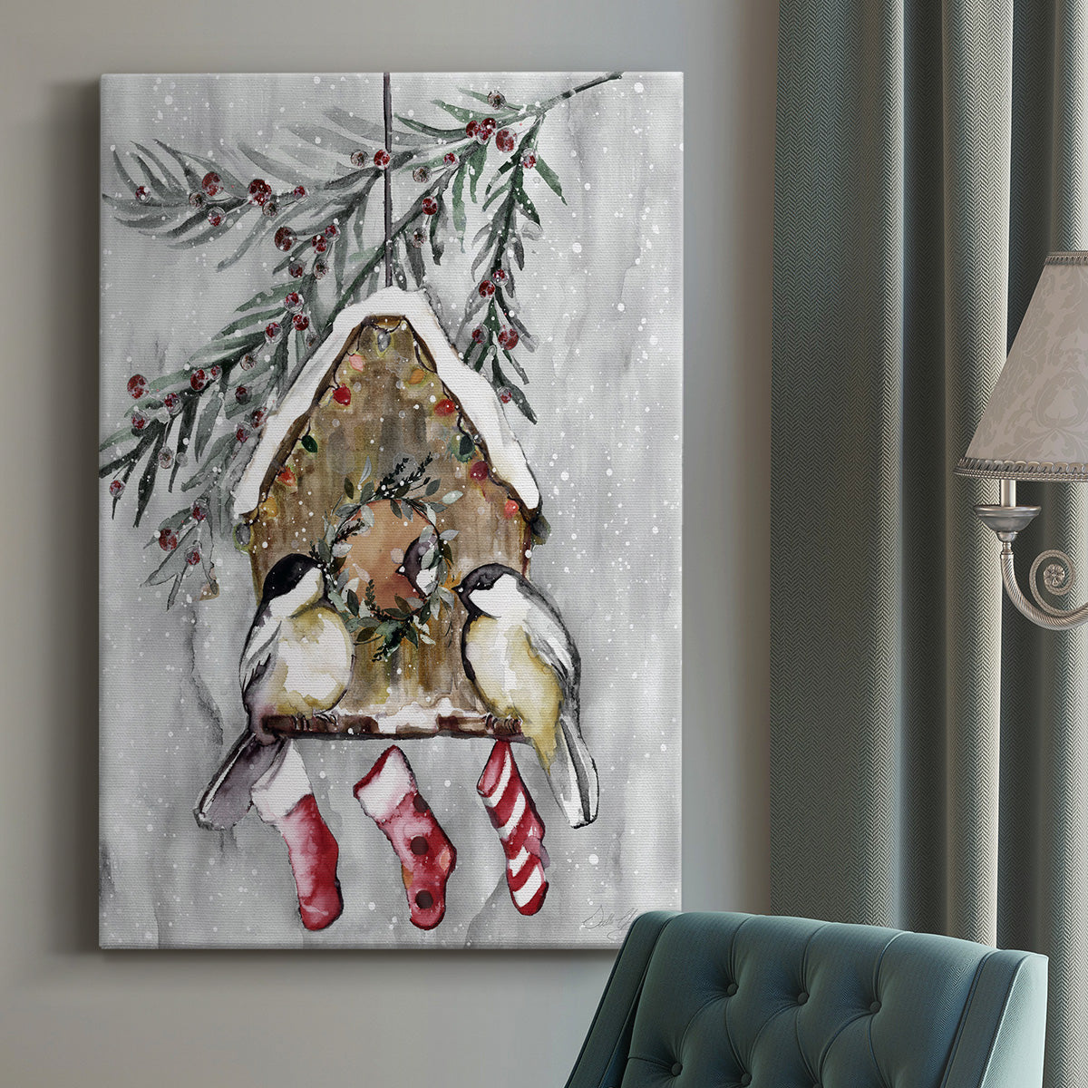 Winter Birds Premium Gallery Wrapped Canvas - Ready to Hang