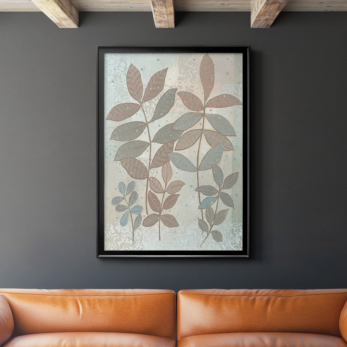 Leaf Cluster II - Modern Framed Canvas Print