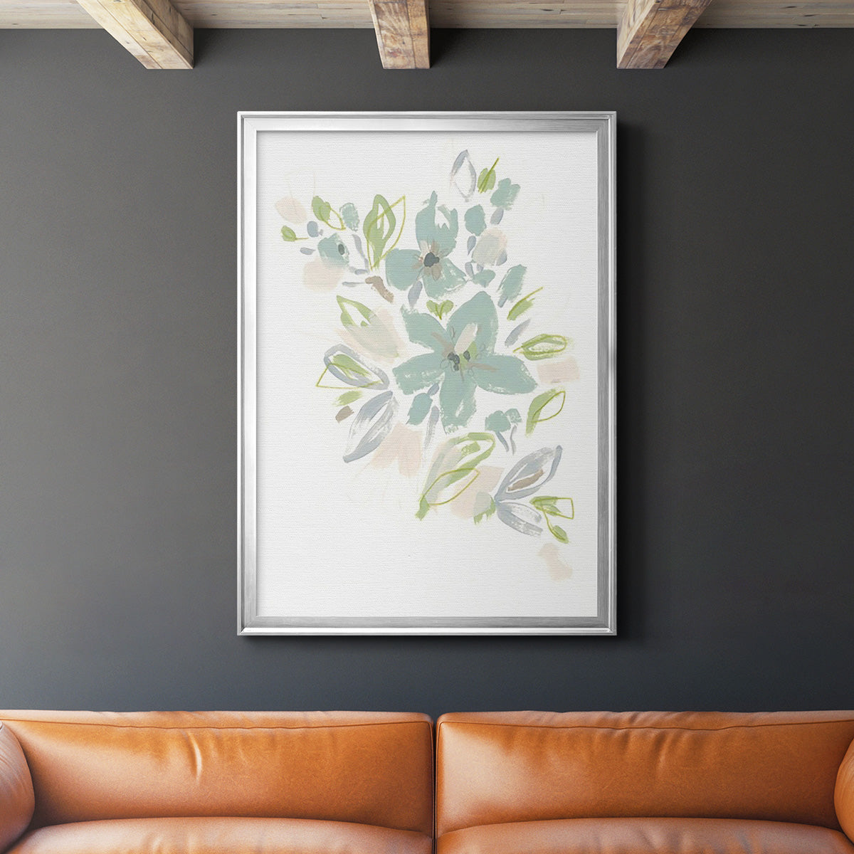 Seafoam Petals IV - Modern Framed Canvas Print