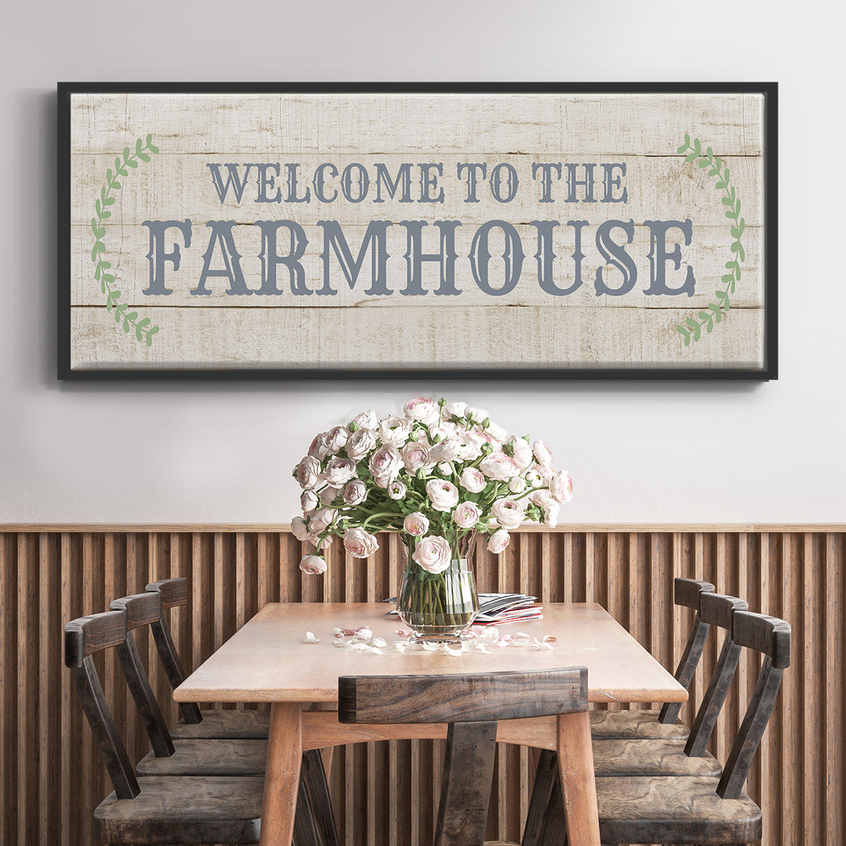 Welcome to the Farmhouse - Floater Framed Canvas Print