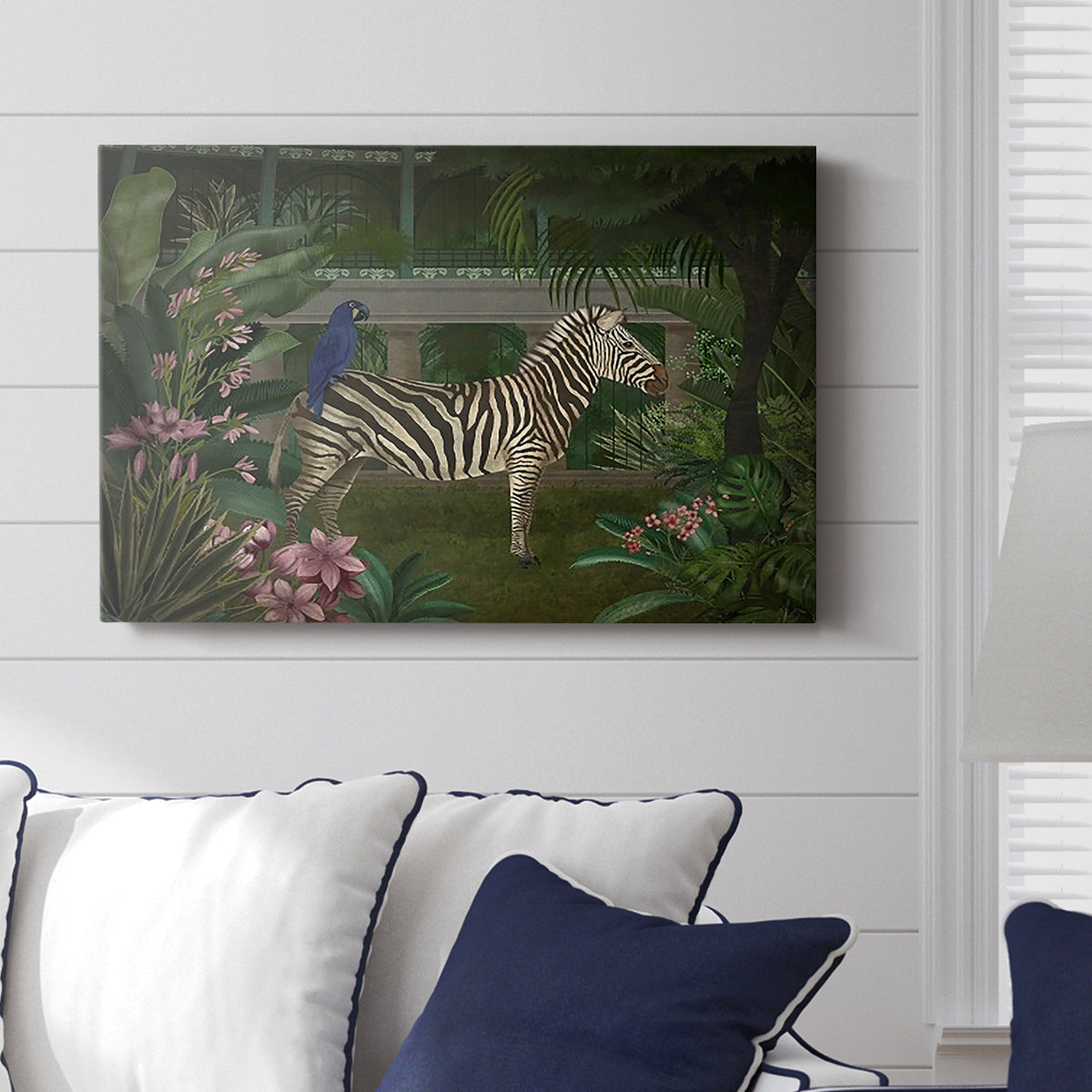 Zebra In Conservatory - Canvas Art Print