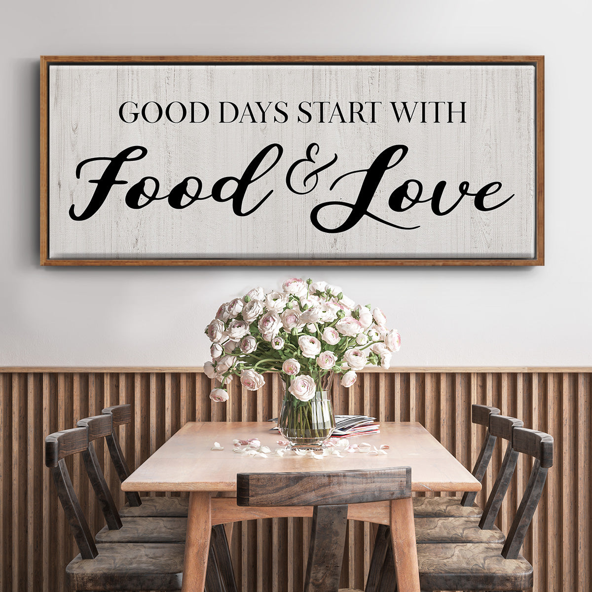 Food and Love - Floater Framed Canvas Print