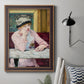 Impressionist portrait scene with plum brandy by Édouard Manet in an ornate bronzed mahogany wood frame displayed in a neutral interior setting.