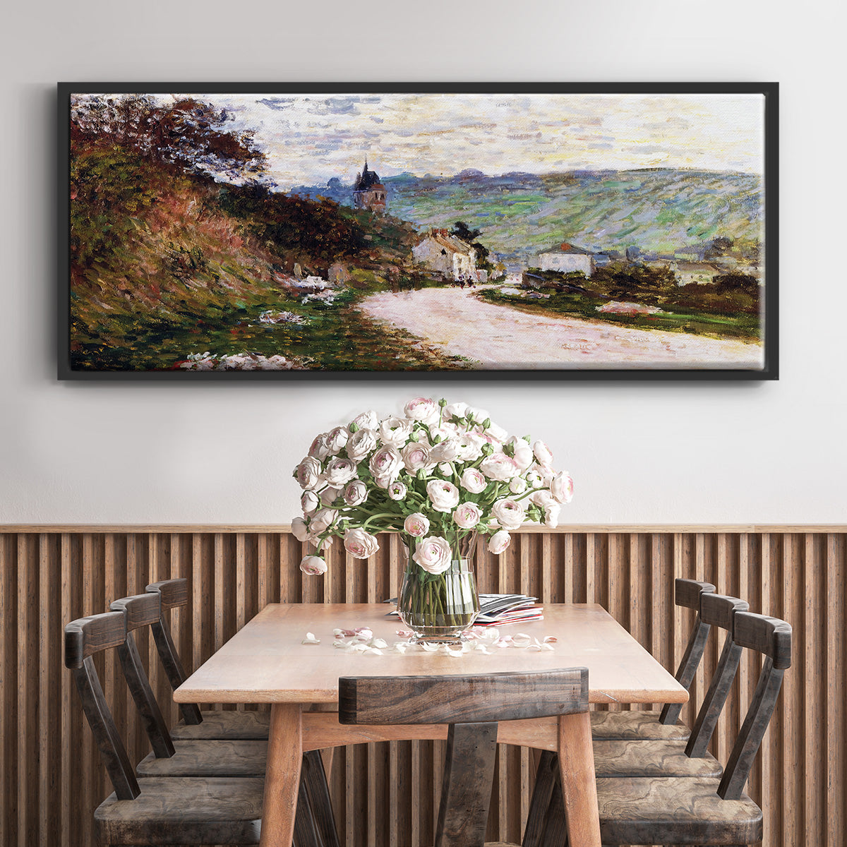 The Road at Vétheuil, 1878 - Floater Framed Canvas Print