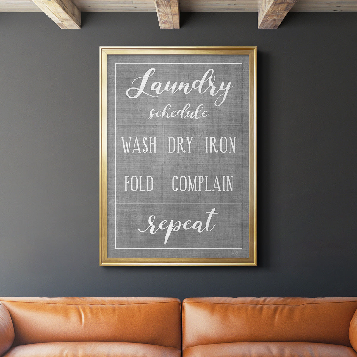 Laundry Schedule - Modern Framed Canvas Print