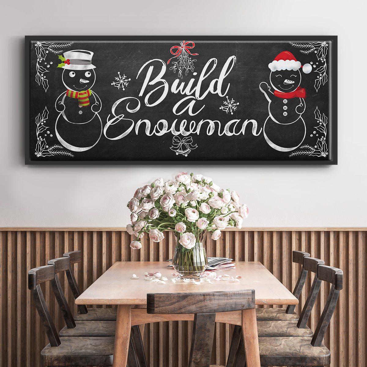Build a Snowman - Floater Framed Canvas Print