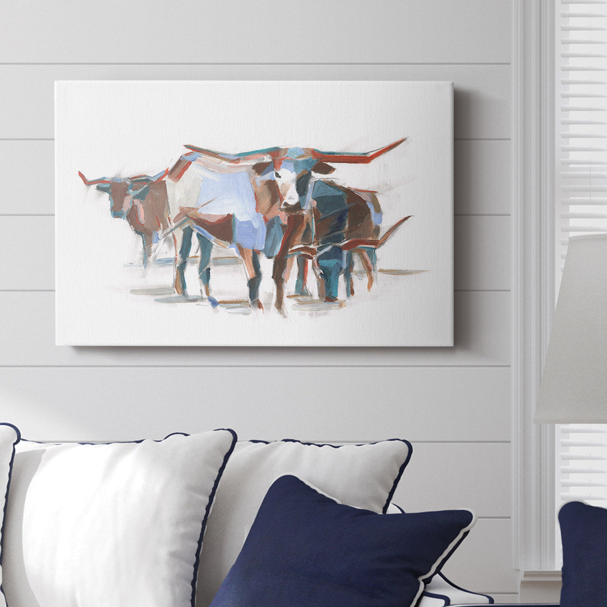 Modern Longhorns II - Canvas Art Print