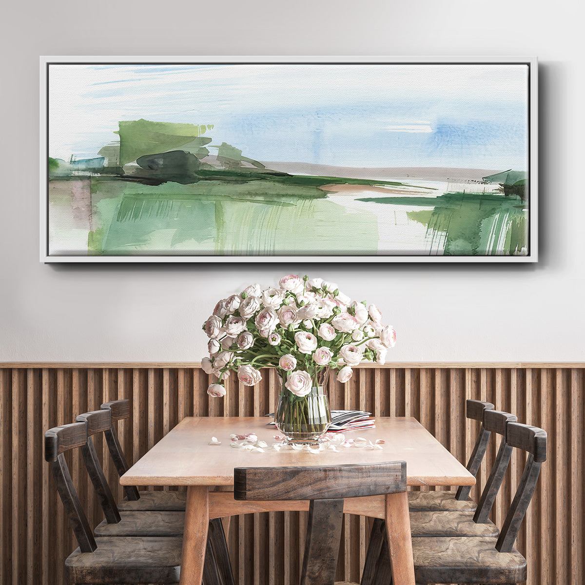 Abstract Wetland IV - Floater Framed Canvas Print