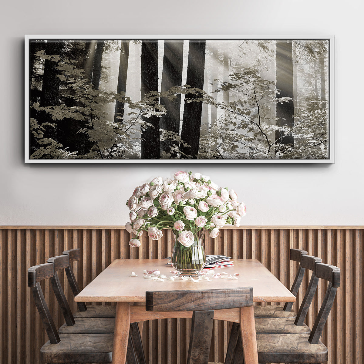 Misty Forest - Floater Framed Canvas Print