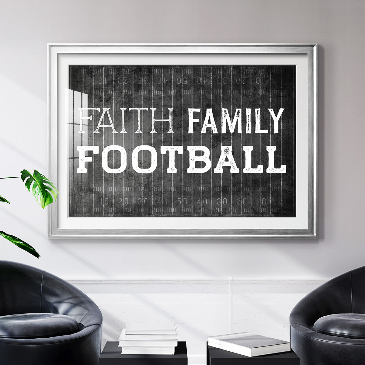 Faith Family Football - Modern Framed Art Print