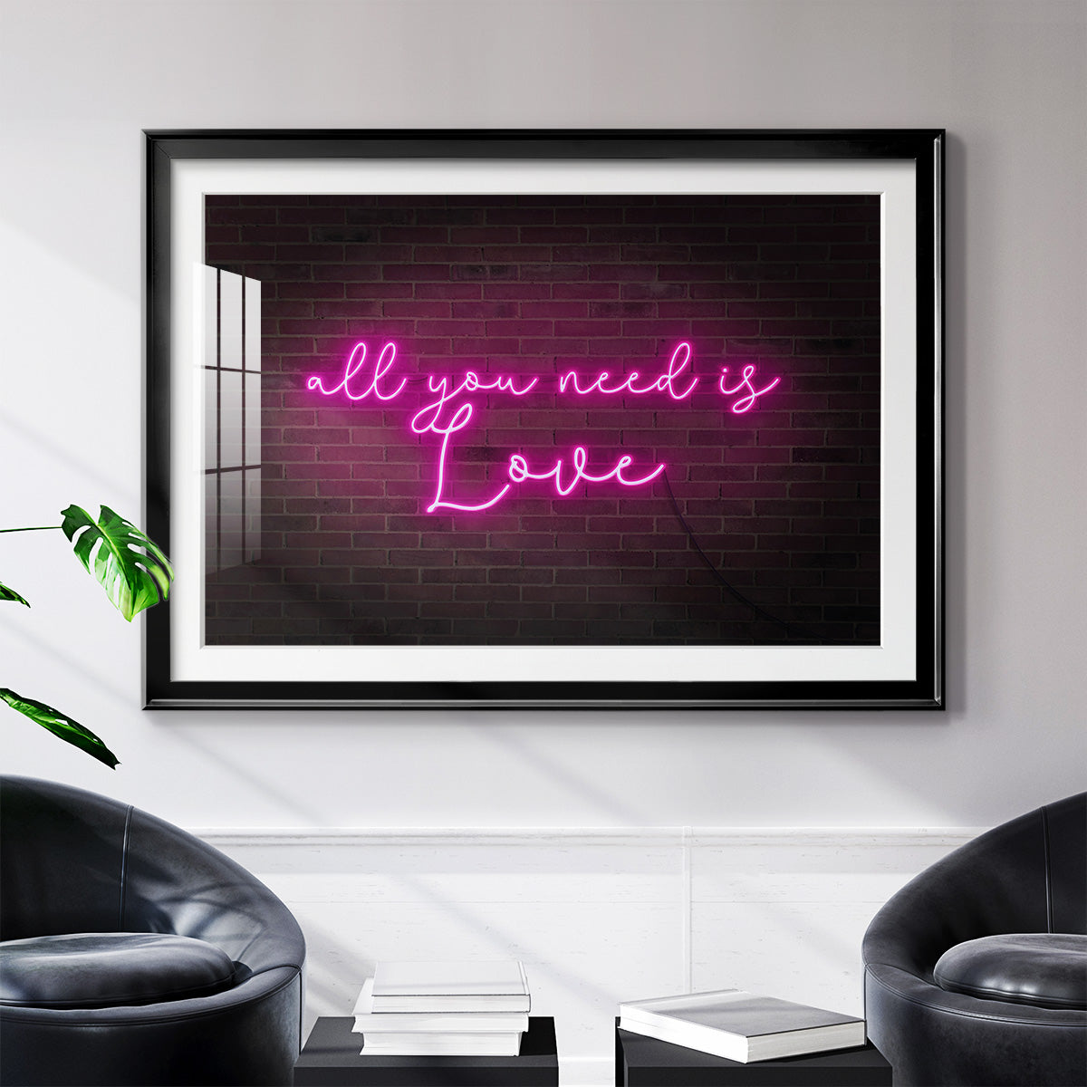 Neon Love I - Modern Framed Art Print