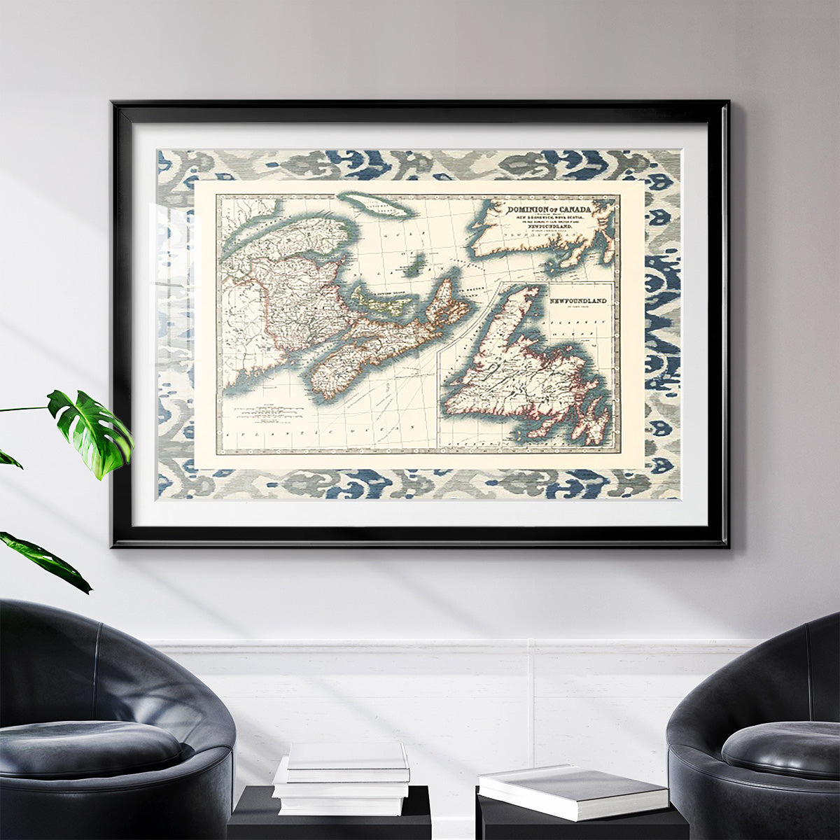 Bordered Map of Canada - Modern Framed Art Print