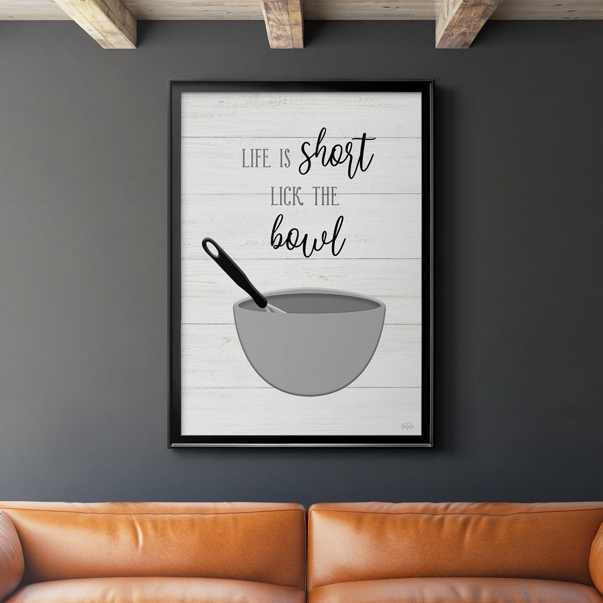 Lick the Bowl - Modern Framed Canvas Print