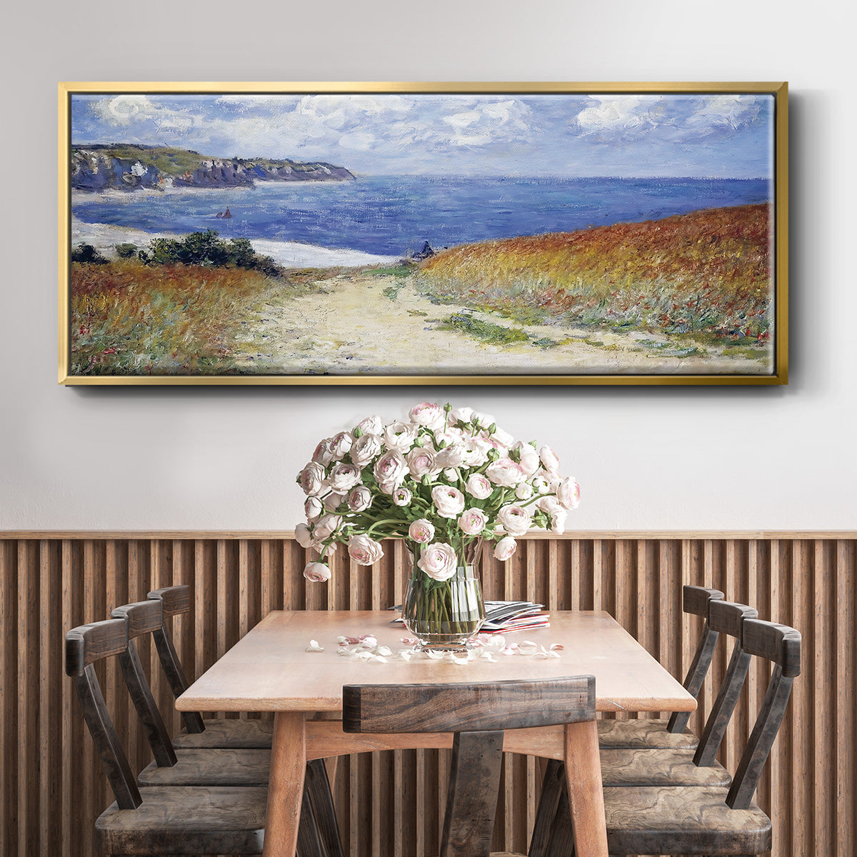 The Passage to the Sea Near Pourville, 1882 - Floater Framed Canvas Print