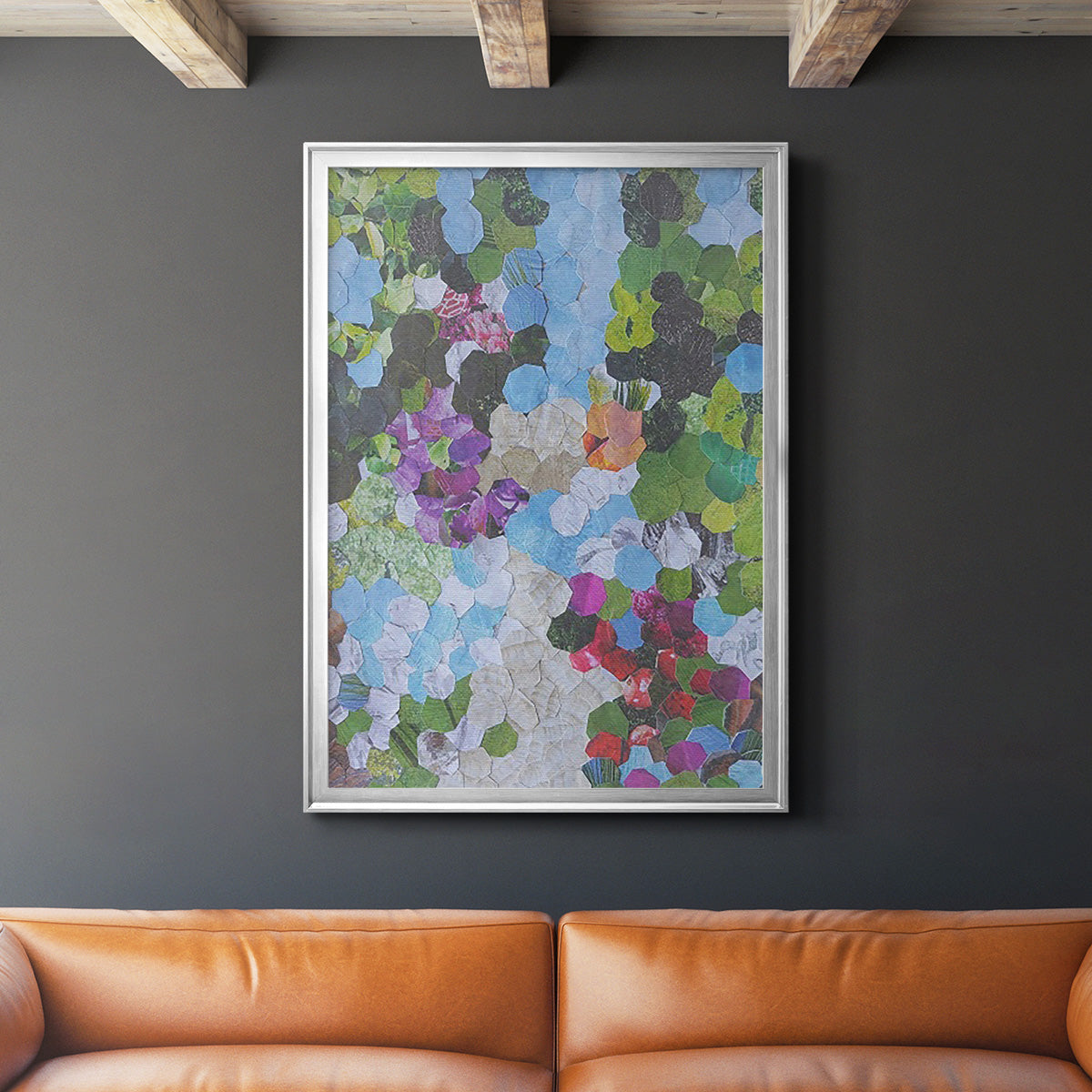 Iris Garden - Modern Framed Canvas Print