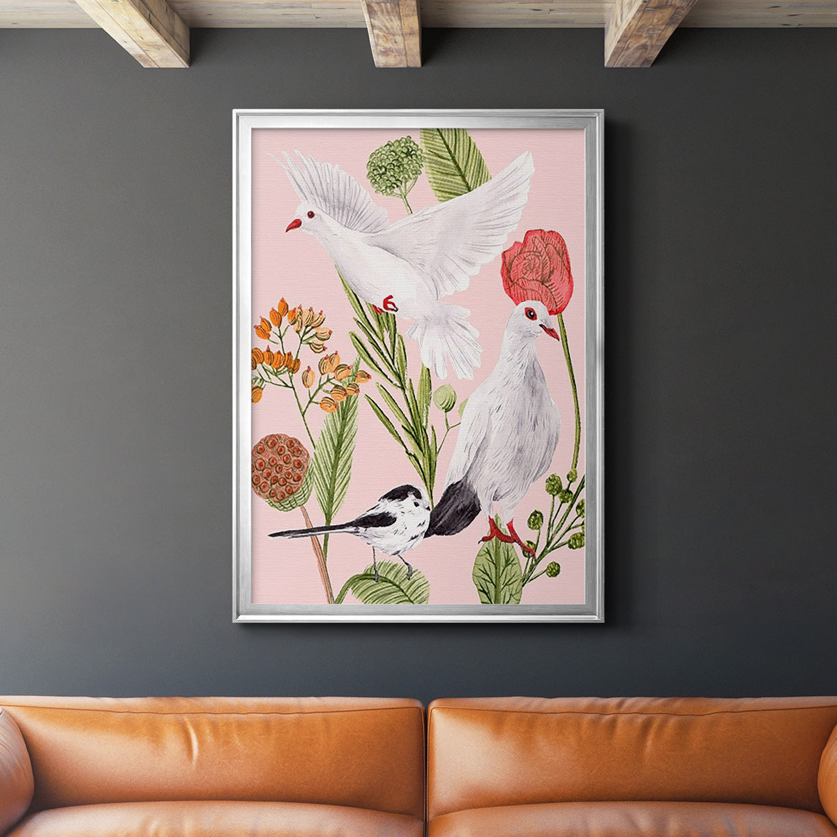 Birds in Motion I - Modern Framed Canvas Print