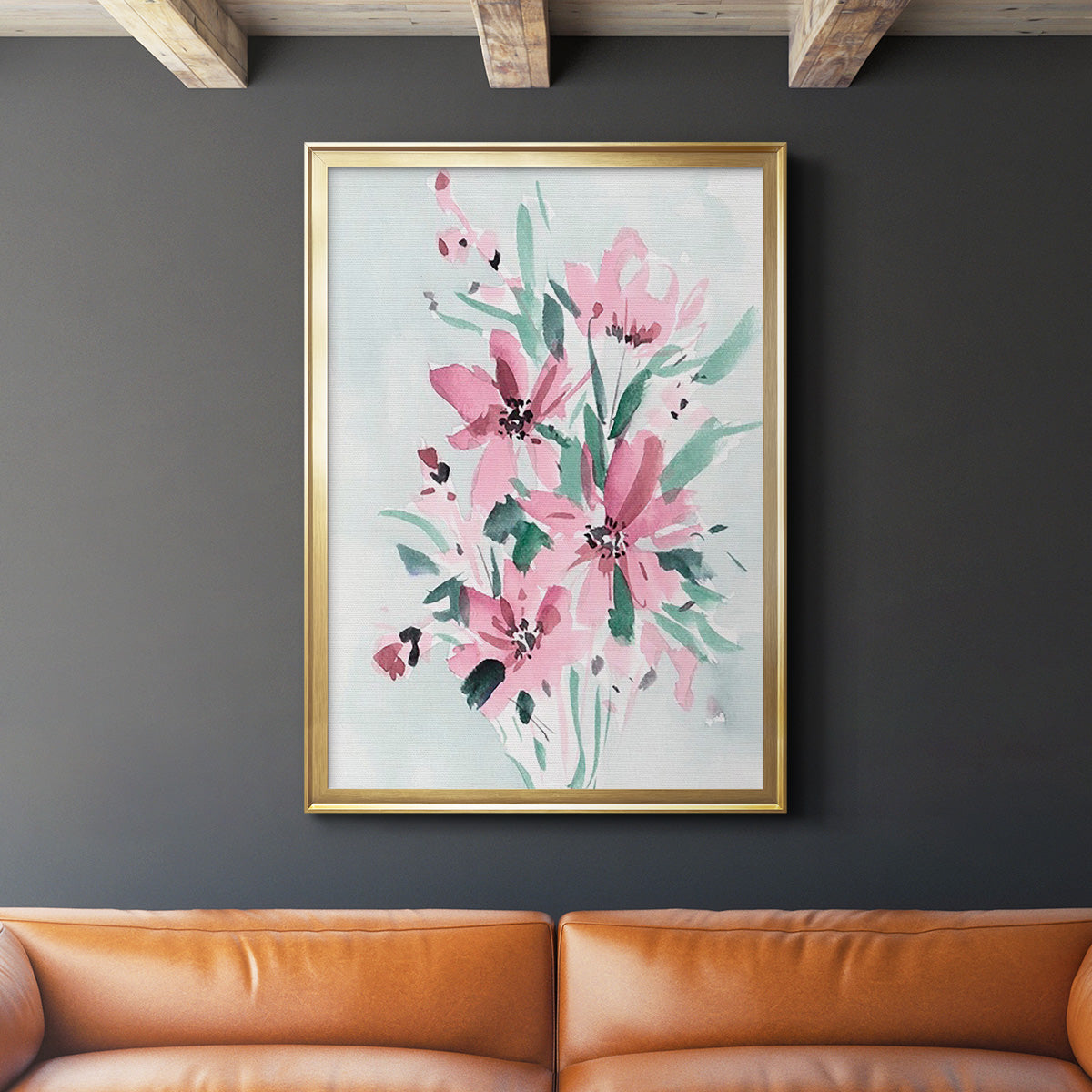 Posy Blooms I - Modern Framed Canvas Print