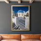 Santorini Sidewalk - Modern Framed Canvas Print