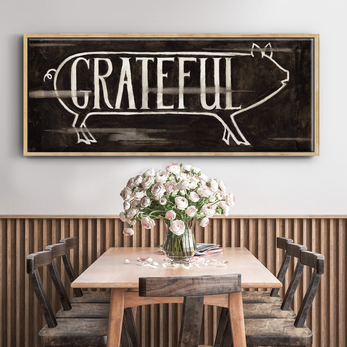 Grateful Pig - Floater Framed Canvas Print