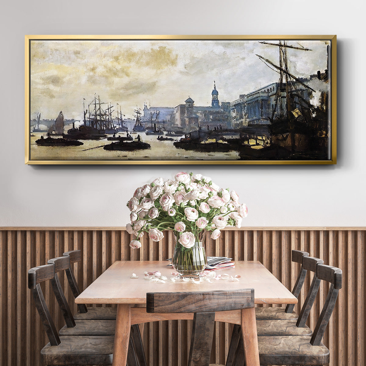 The Port of London, 1871 - Floater Framed Canvas Print