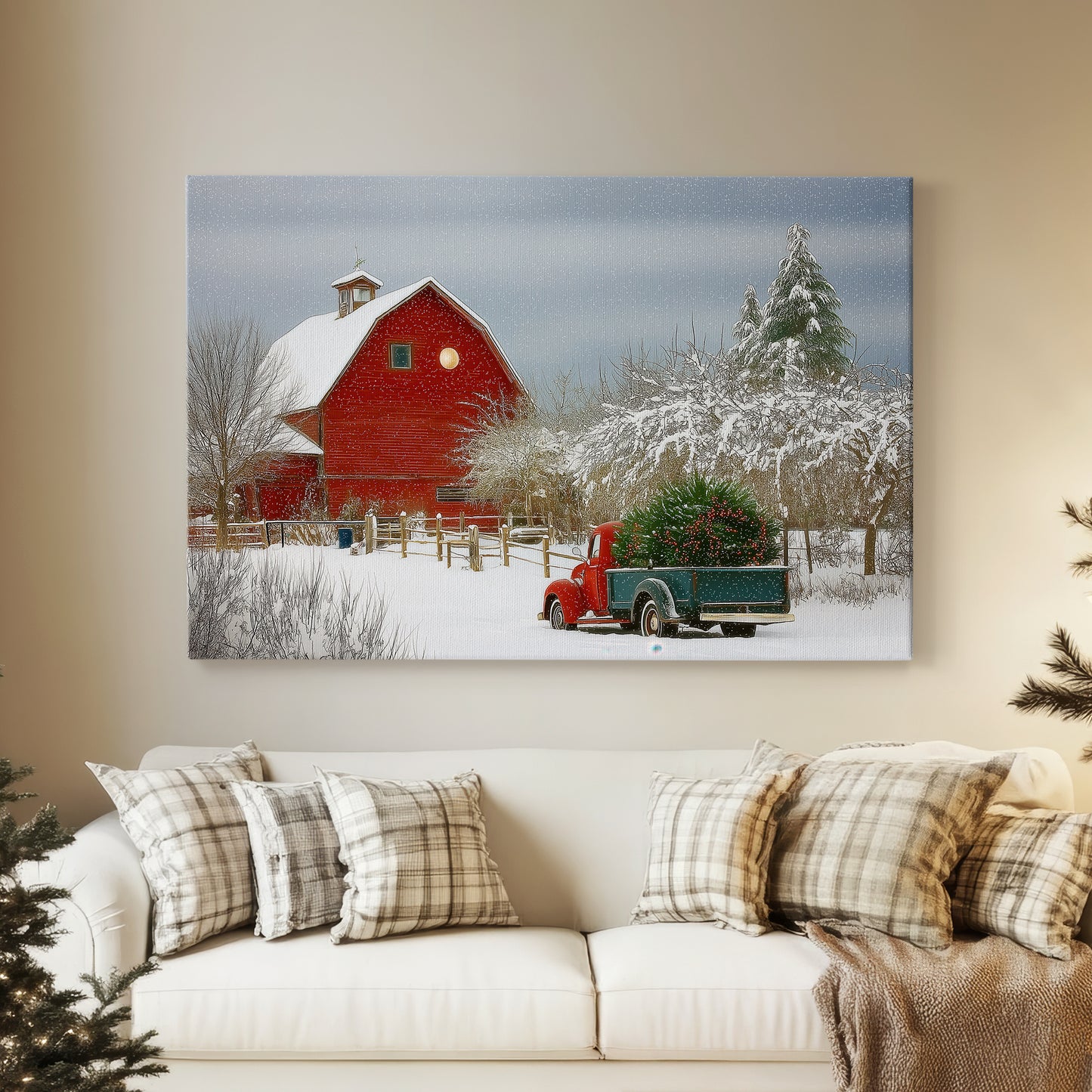 Pale Winter Yule Chapel - Canvas Art Print