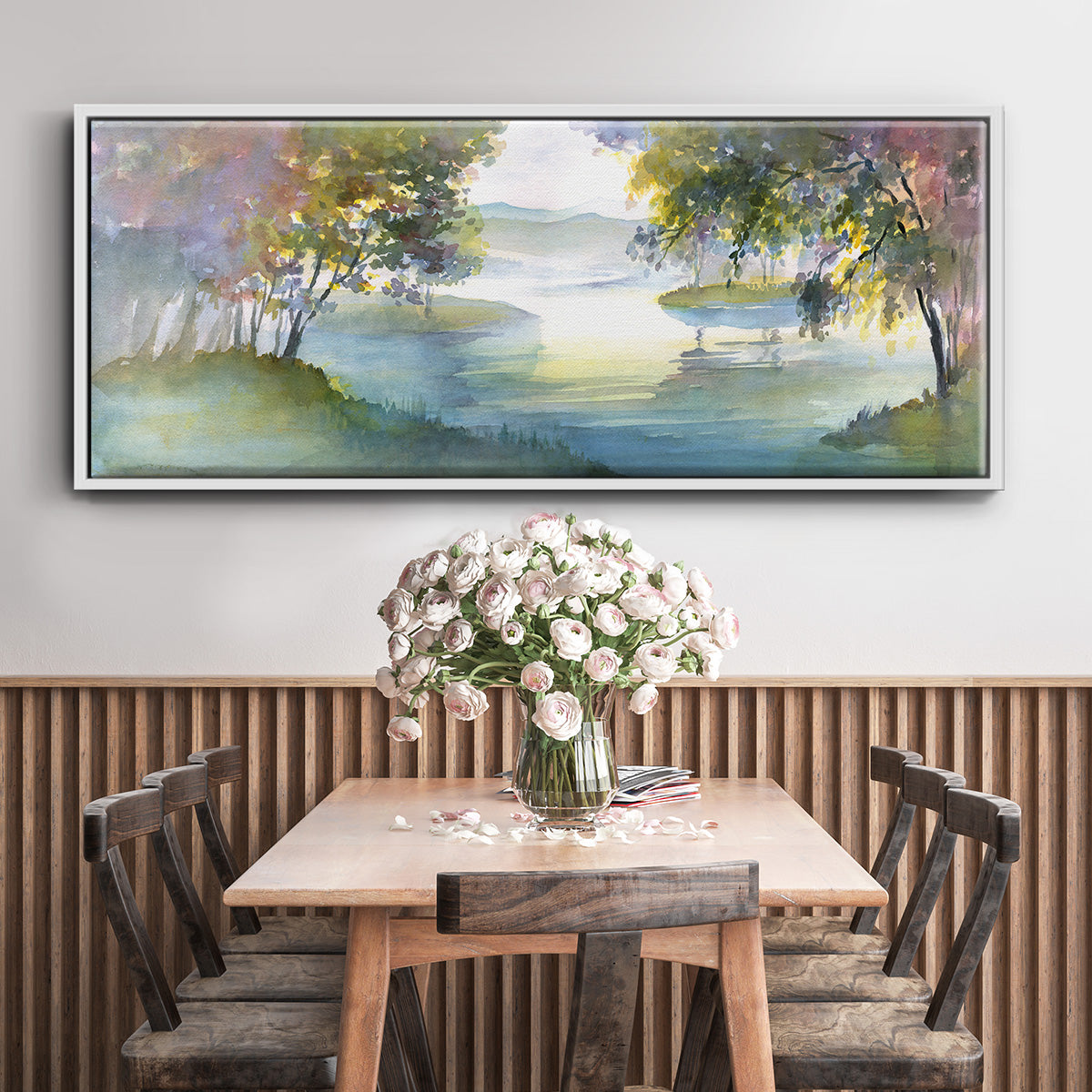 Meandering Lake I - Floater Framed Canvas Print