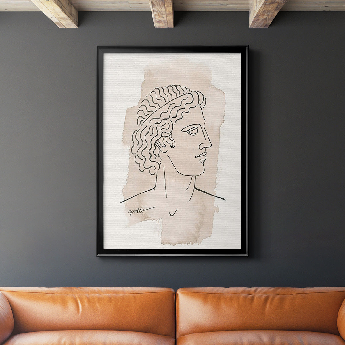 Greek Busts IV - Modern Framed Canvas Print