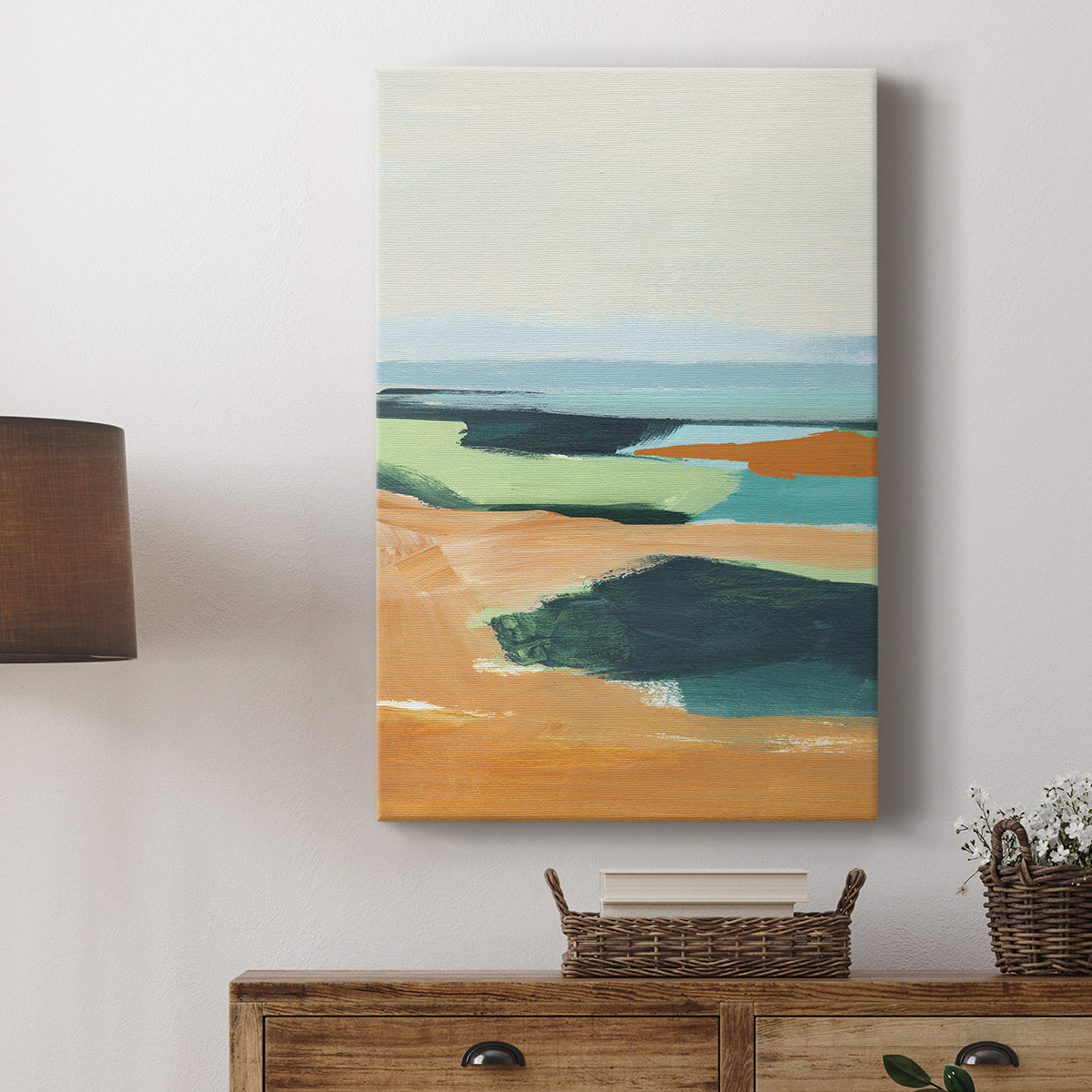 Aqua and Orange II - Canvas Art Print