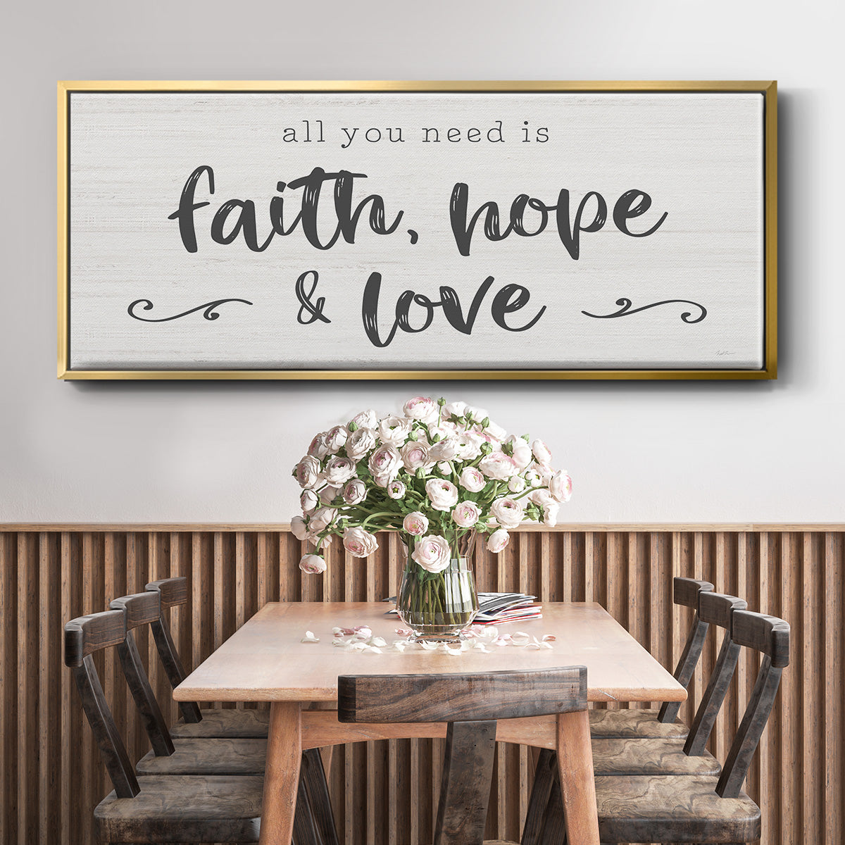 Faith Hope Love - Floater Framed Canvas Print