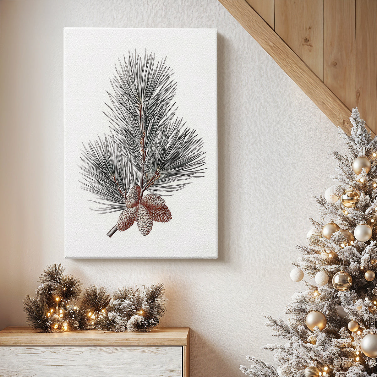 Silver Whisper of Snow - Canvas Art Print