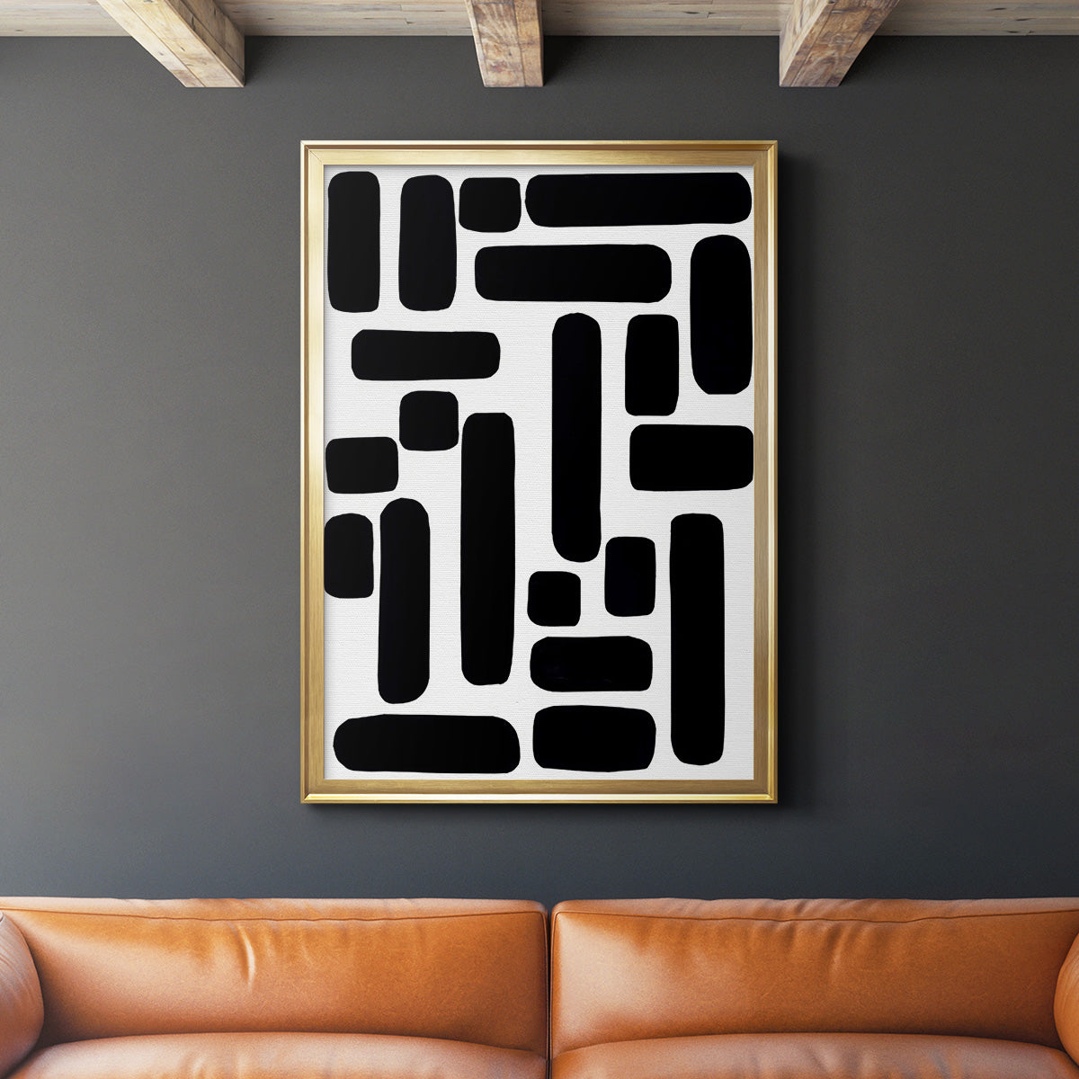 Shuffle IV - Modern Framed Canvas Print