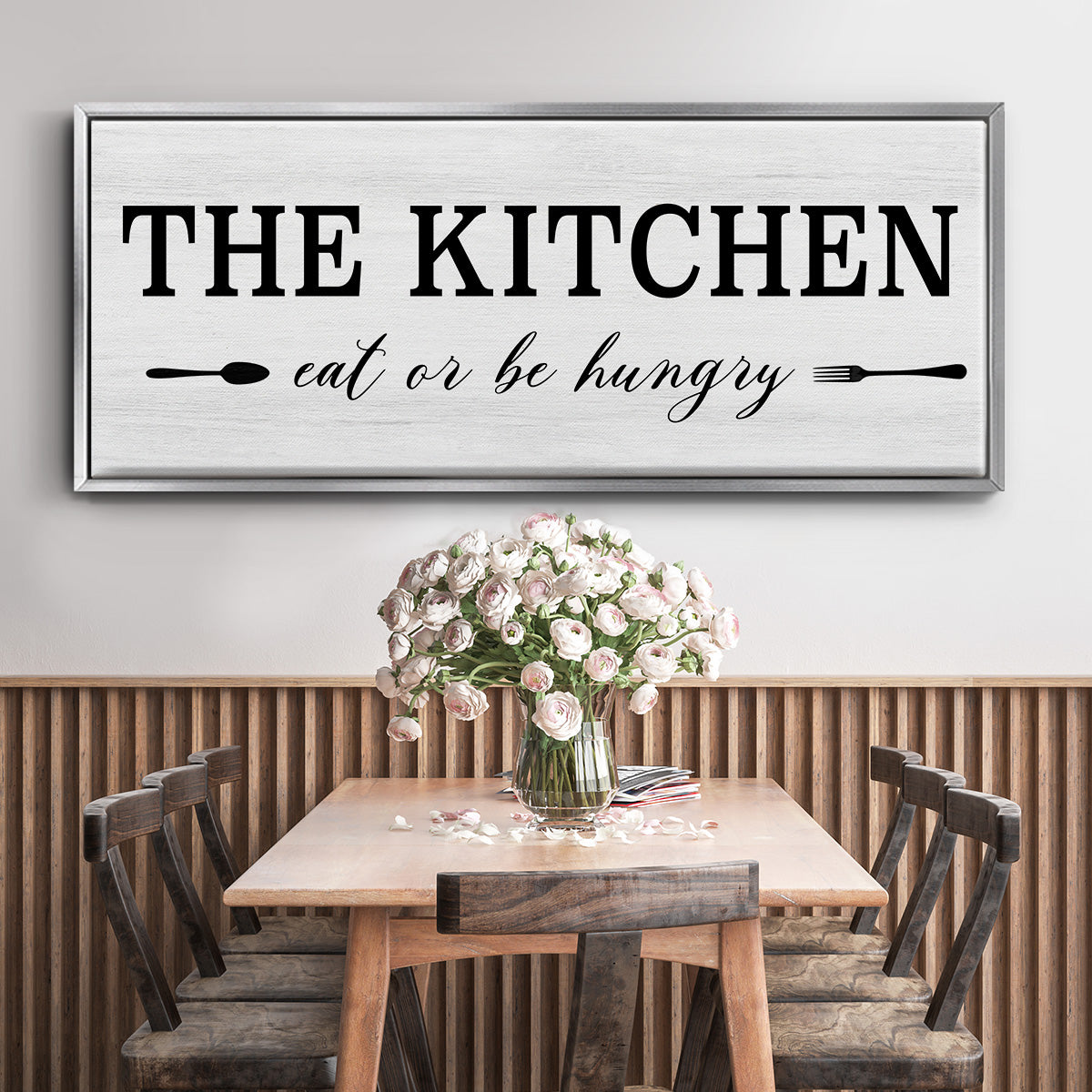 Eat Or Be Hungry - Floater Framed Canvas Print