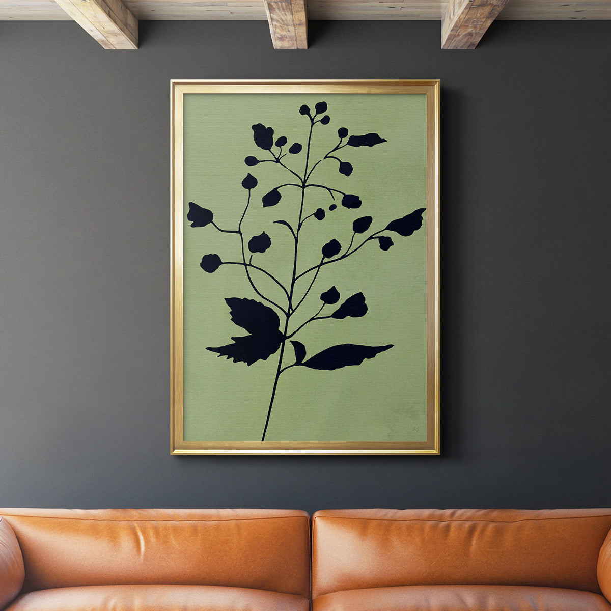 Earthly Botanical II - Modern Framed Canvas Print