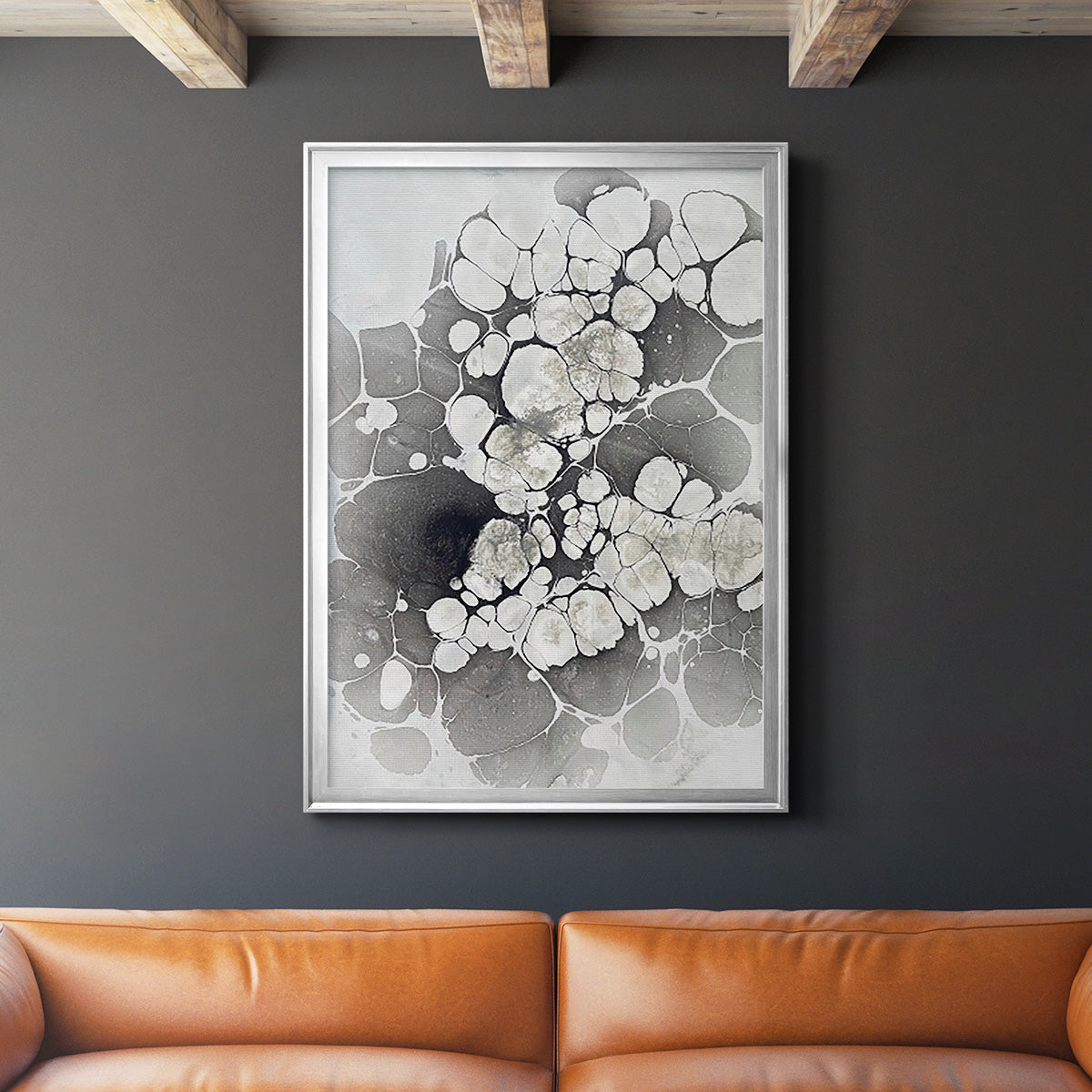 Marbling VII - Modern Framed Canvas Print