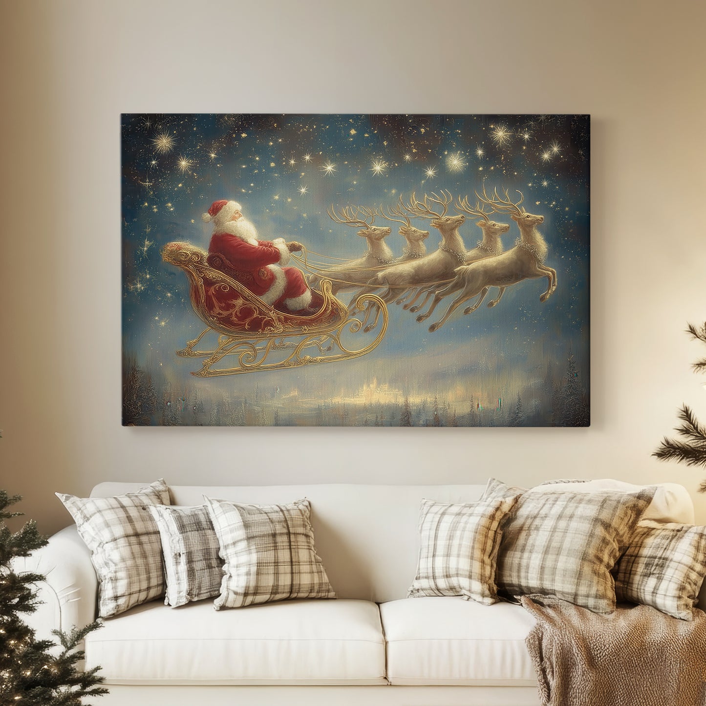 Dusk of Pale Winter Sleigh - Canvas Art Print
