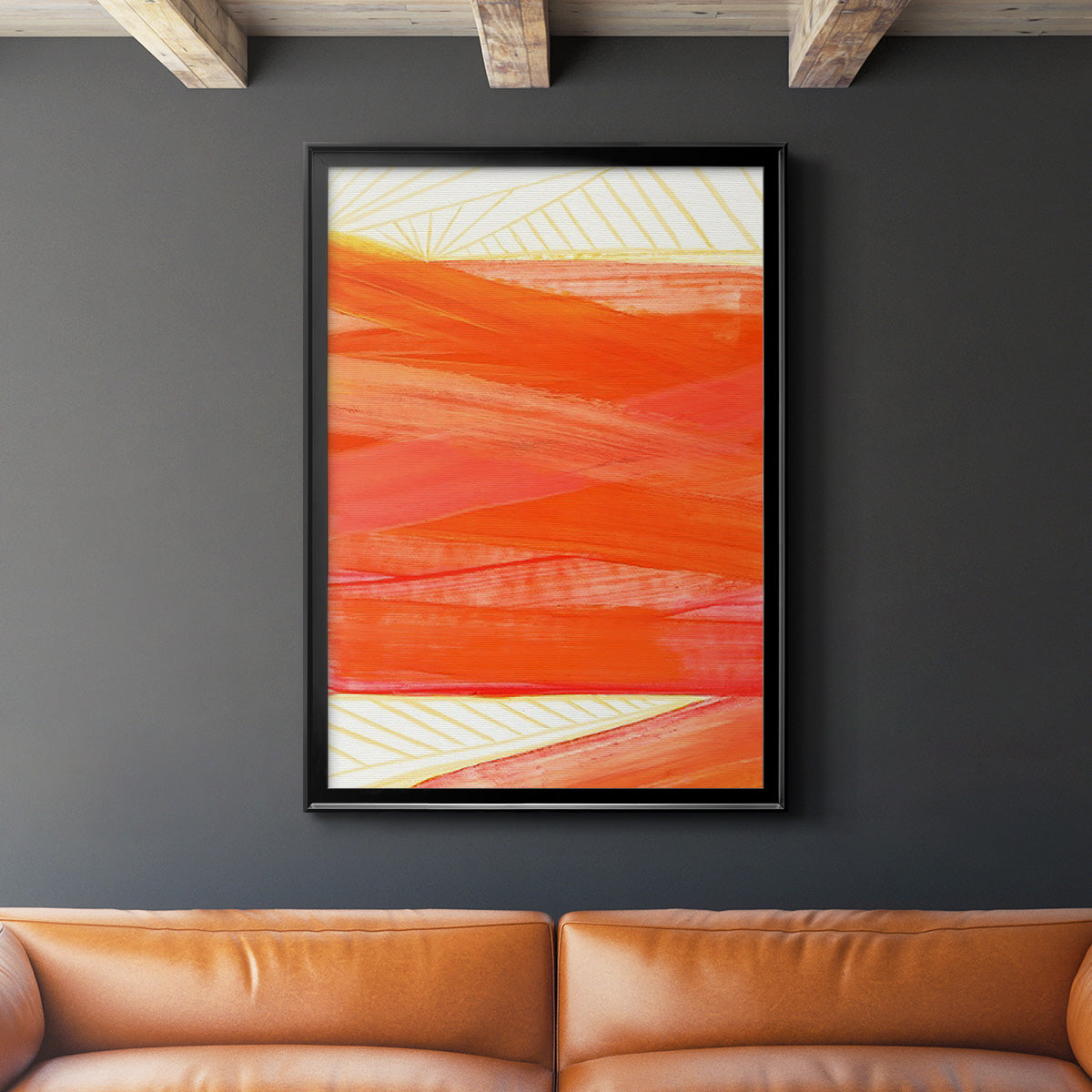 Warm Rays II - Modern Framed Canvas Print