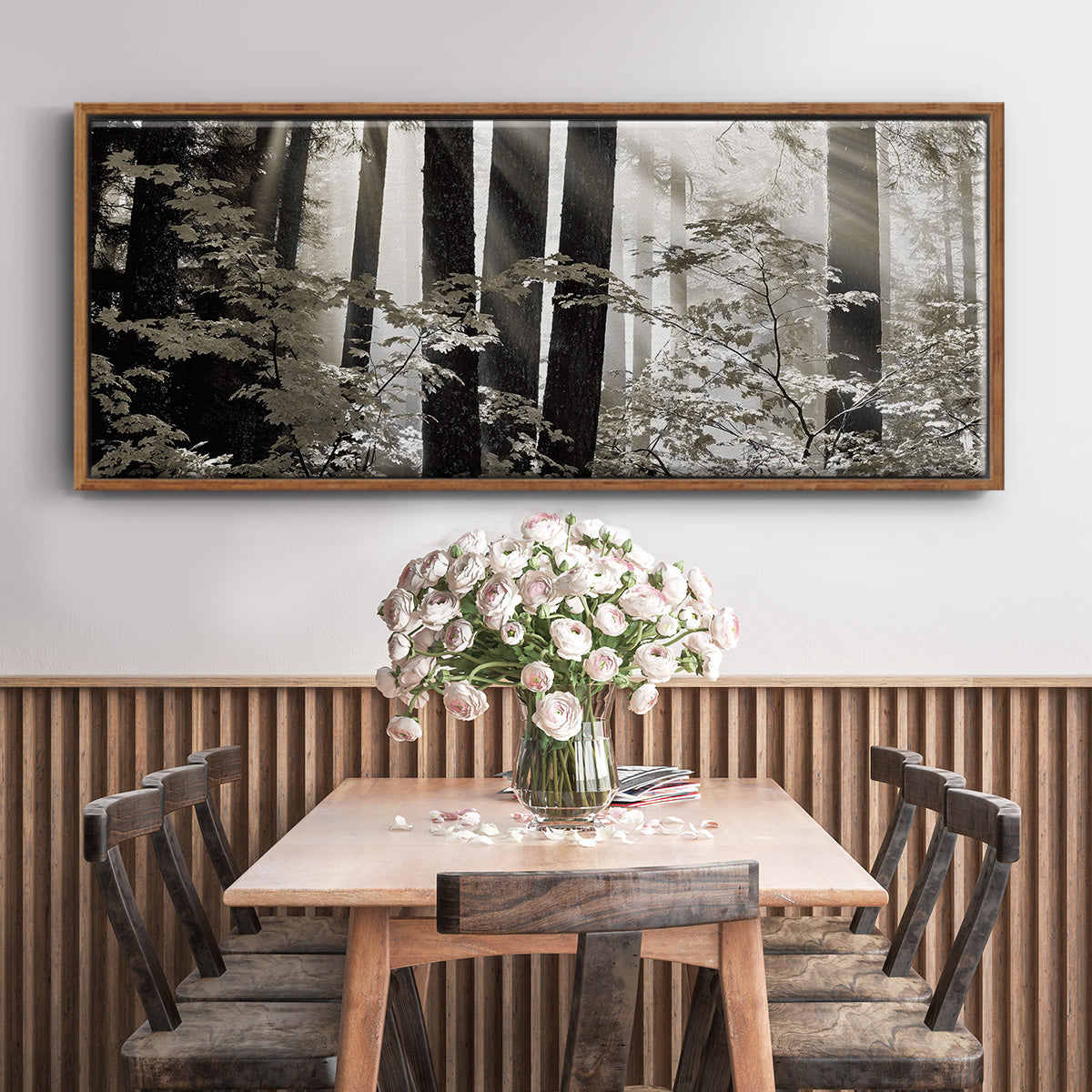 Misty Forest - Floater Framed Canvas Print