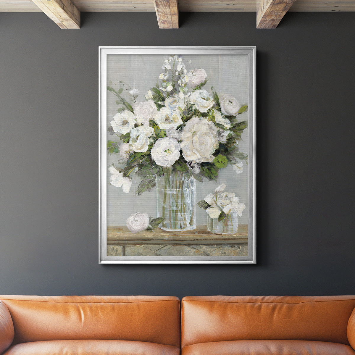 Cottage Whites - Modern Framed Canvas Print