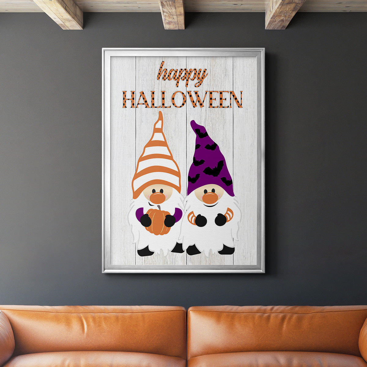 Halloween Gnomes - Modern Framed Canvas Print
