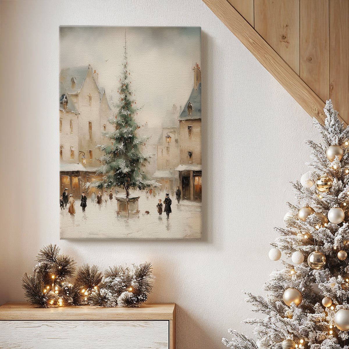 Tinsel-Gold Candle at Dawn - Canvas Art Print