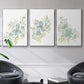 Seafoam Petals I - Framed Premium Gallery Wrapped Canvas L Frame 3 Piece Set - Ready to Hang