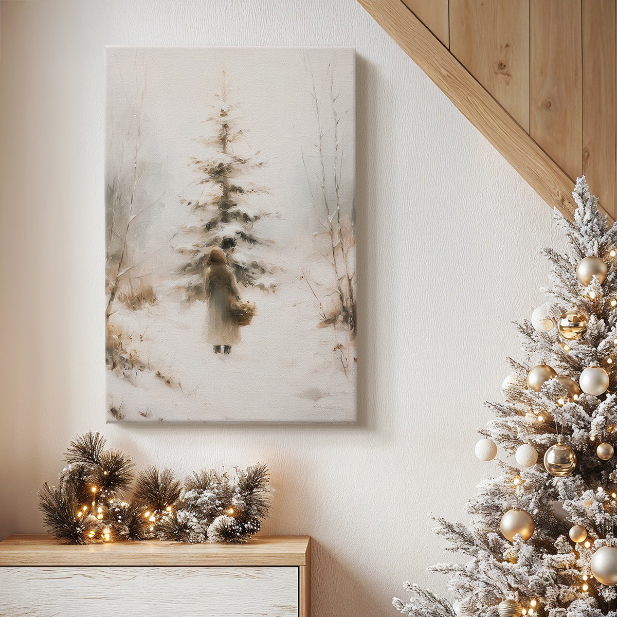 Twilight of Pearled Mistletoe - Canvas Art Print