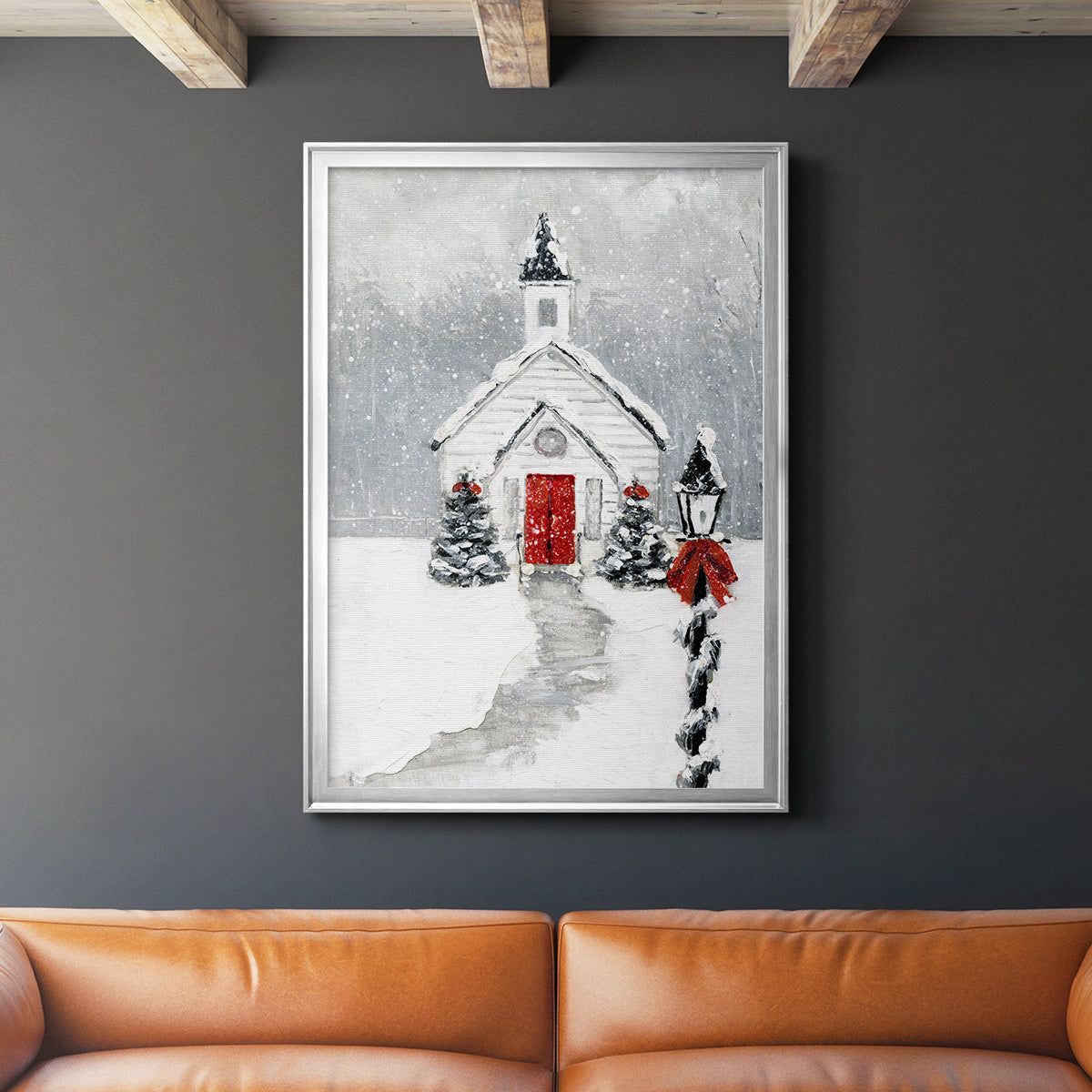 Soft Silent Night - Modern Framed Canvas Print