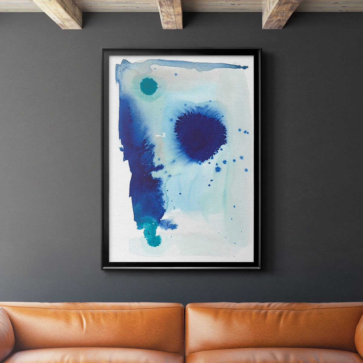 Spare Blue II - Modern Framed Canvas Print