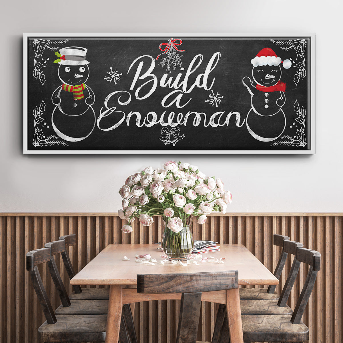 Build a Snowman - Floater Framed Canvas Print