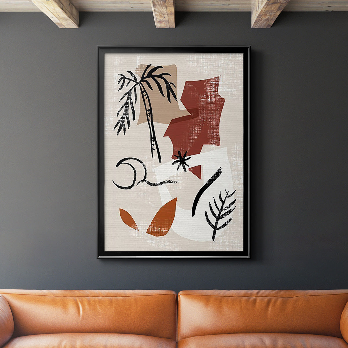 Soft Palms I - Modern Framed Canvas Print