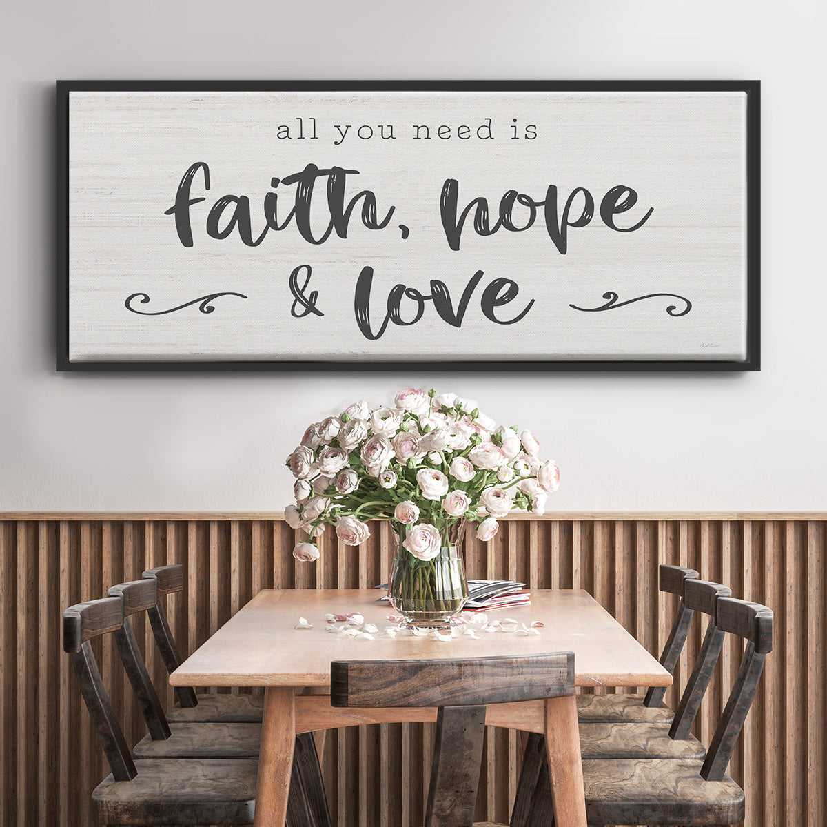 Faith Hope Love - Floater Framed Canvas Print