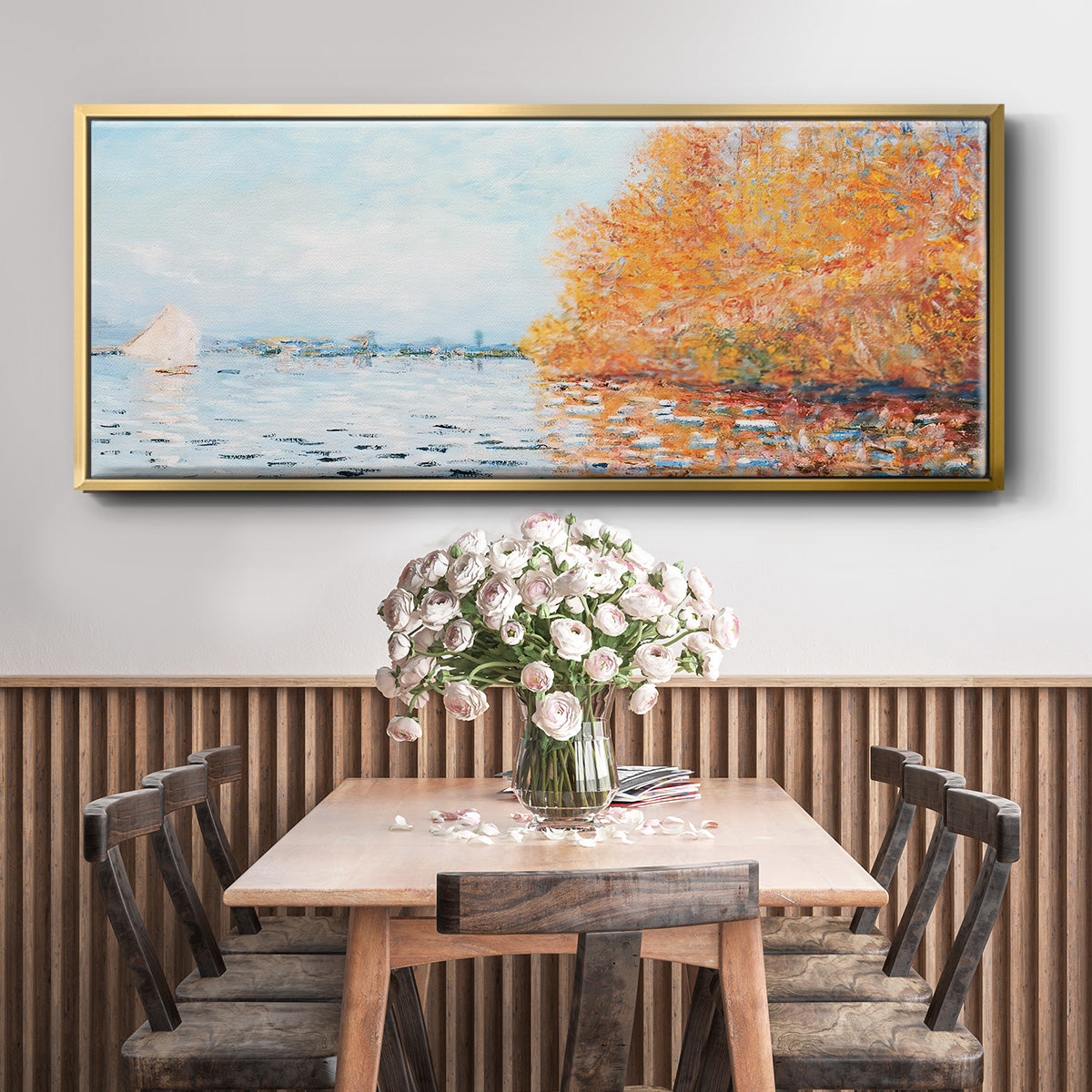 The Seine at Argentuil, 1874 - Floater Framed Canvas Print