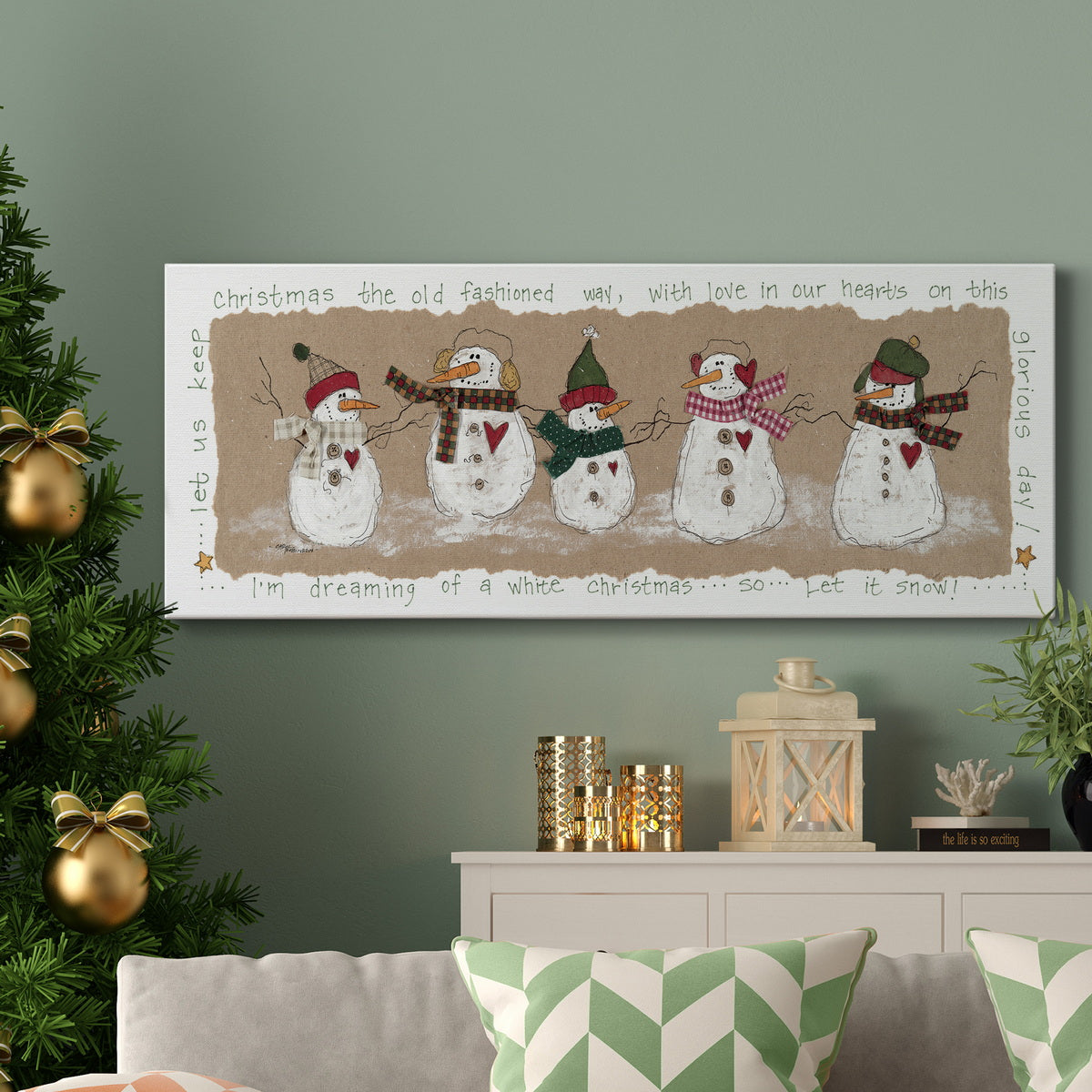 Snowmen Friends Premium Gallery Wrapped Canvas - Ready to Hang