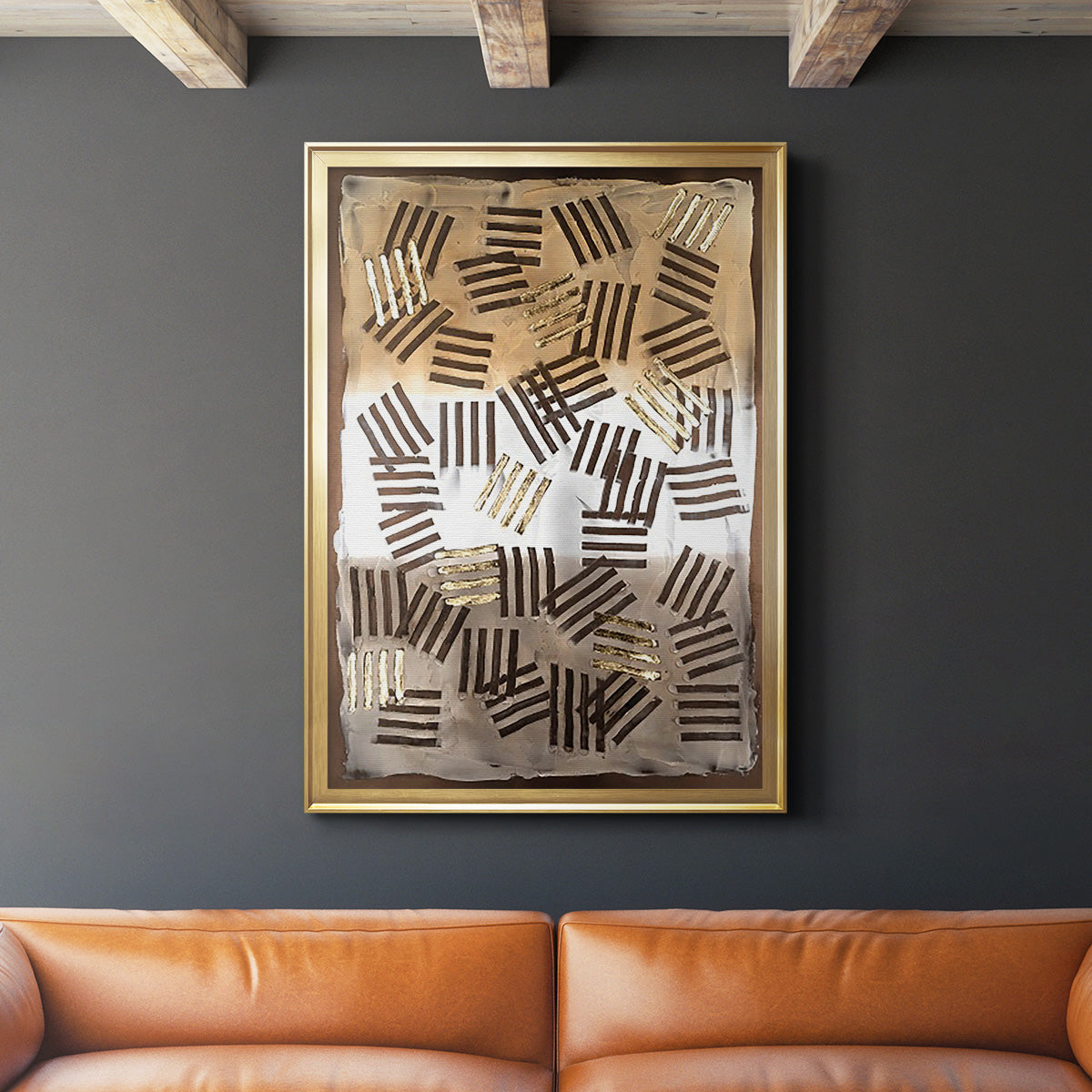 Raffia Palm I - Modern Framed Canvas Print